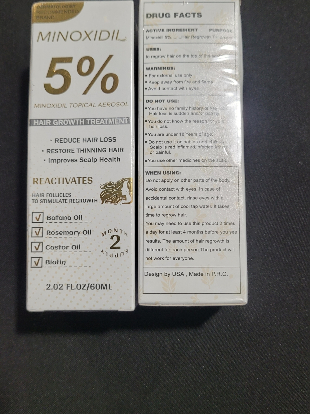5% Hair Growth Topical Aerosol – 60ml – White/Gold